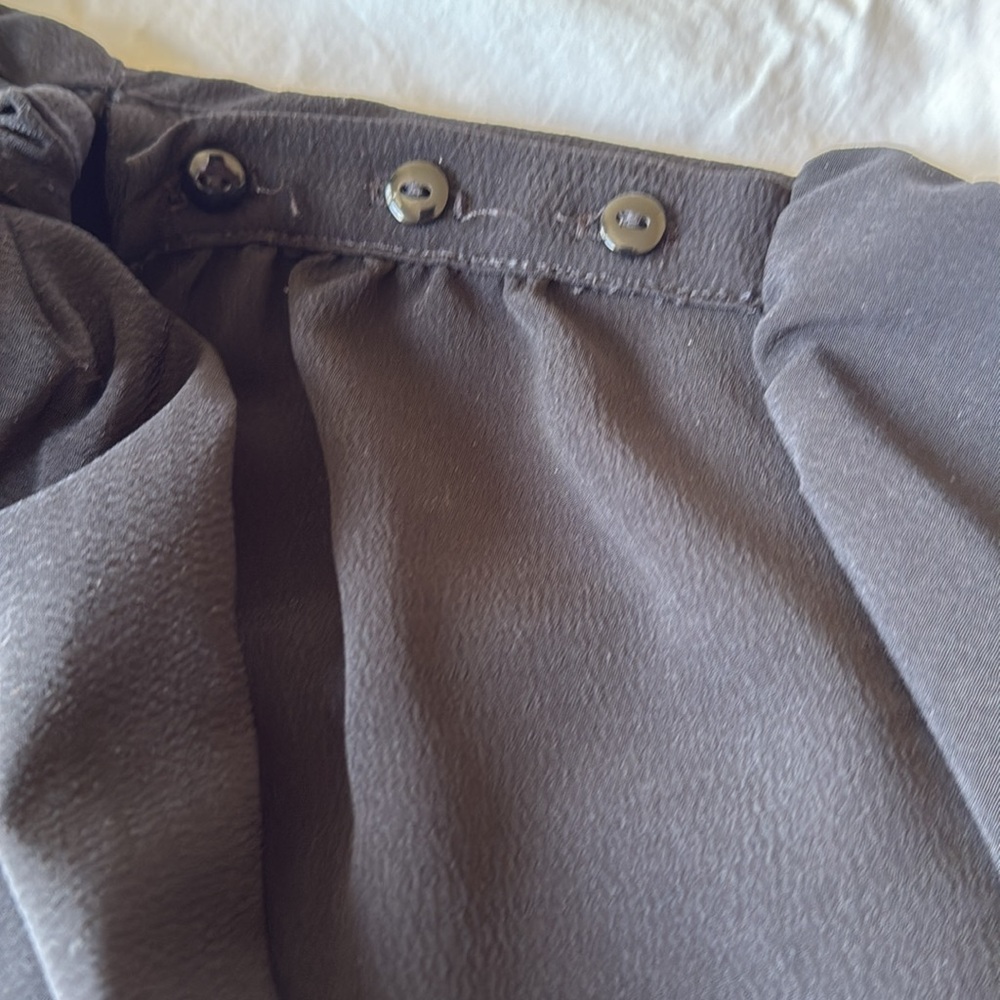 Gibson satin like blouse with bow detail at mock neck - Picture 4 of 7